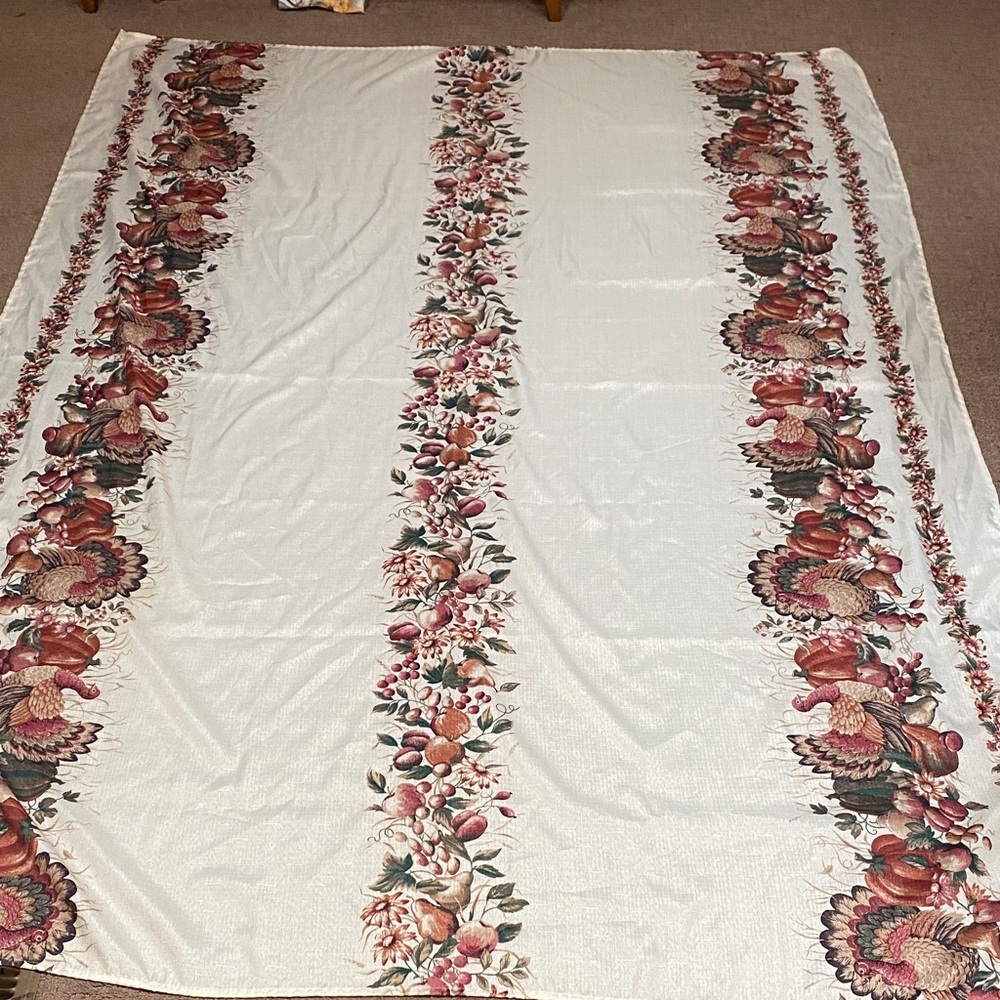 Holiday Turkey and Pumpkin Tablecloth Thanksgiving